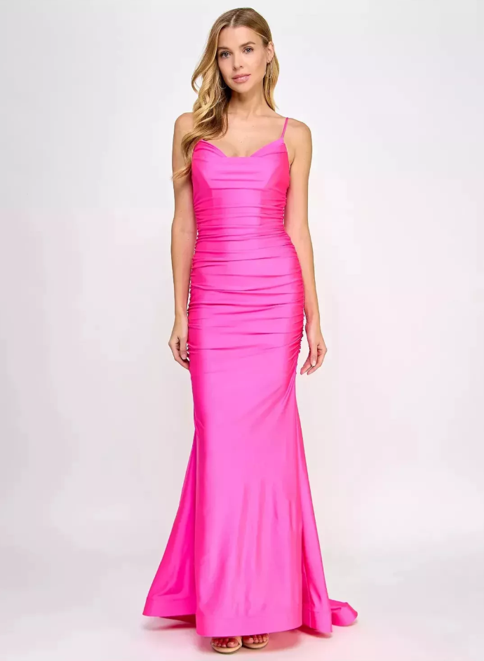 Shaded Pink Sasha Gown With Hair Pin