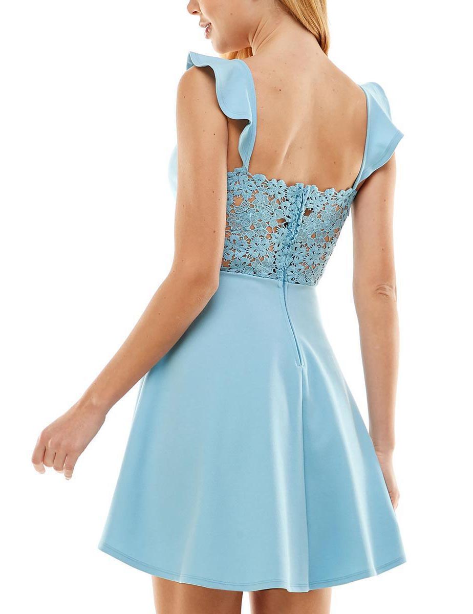 city studio dress blue City Studios Juniors' Tiered Floral-Print Gathered Dress