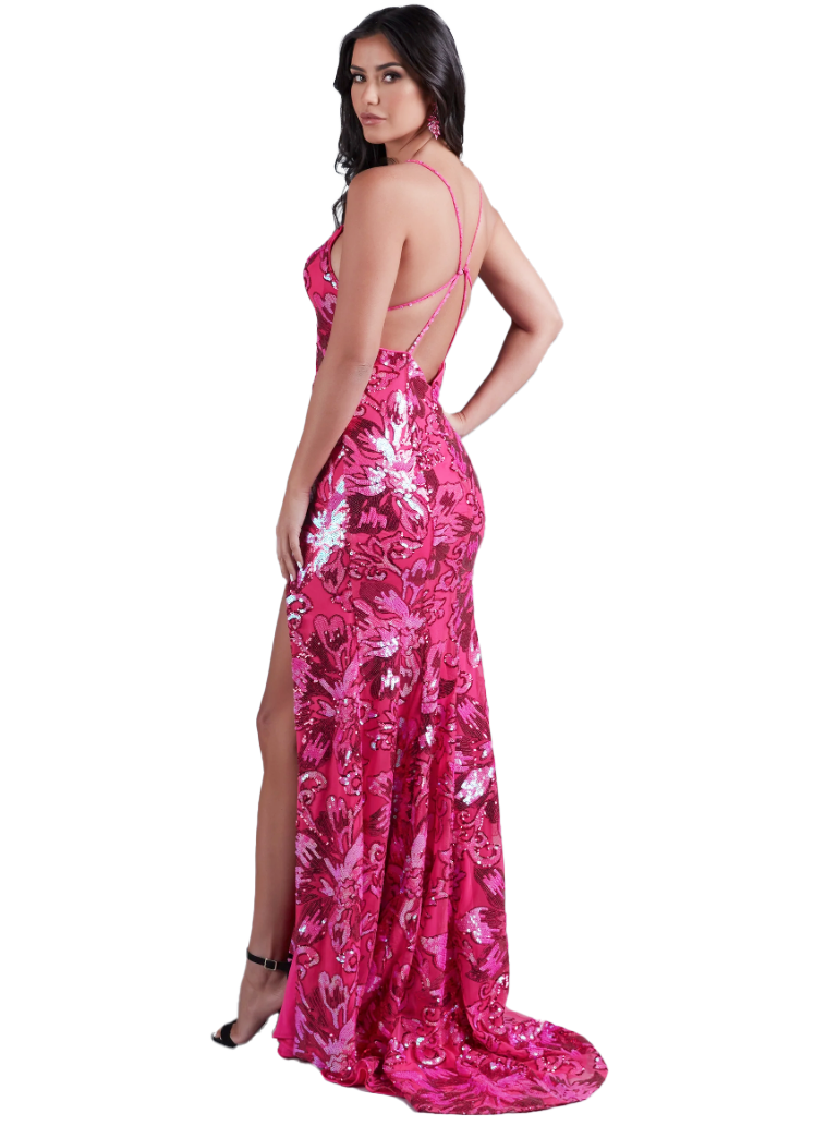 2 - pg hot pink patterned sequin gown – The SheShop (Birmingham)