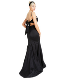 9 - b darlin black bow back trumpet gown