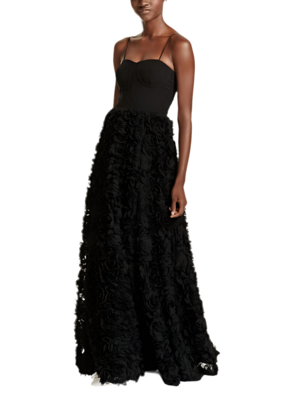 4 - aidan mattox black corset gown