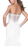 la femme #21203 white strapless ruched mermaid gown