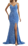 2 - ssb light blue velvet sequin gown