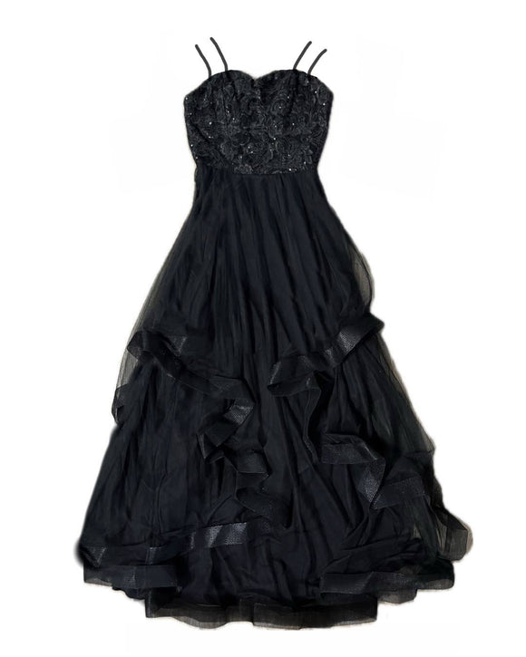 11 - speechless black tiered tulle gown