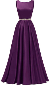 16 - ssb purple sleeveless embellished belt ball gown