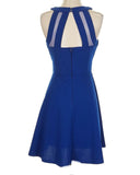 3 - crystal doll royal blue mesh mini dress