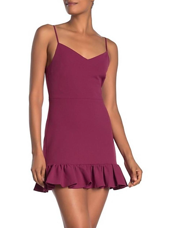 10 - 1.state magenta ruffle hem mini dress