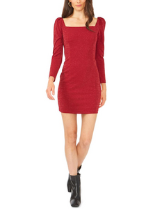 XXS - 1.state red long sleeve glitter dress