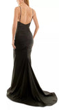 b darlin black ruched mermaid gown