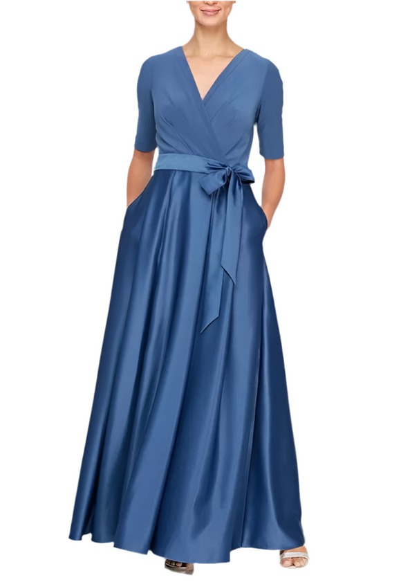 14 - alex evenings wedgewood blue half sleeve ball gown