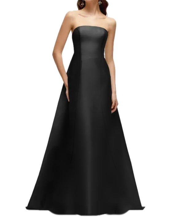 10 - ssb black taffeta a-line gown