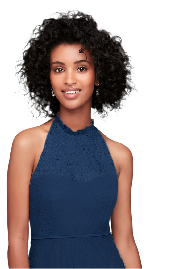 2 - white by vera wang chantilly lace dress with tie back halter