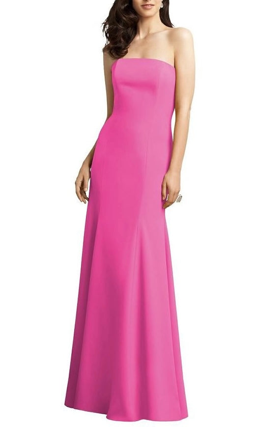 2 - dessy collection pink strapless gown