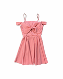 7 - dear moon light coral cold shoulder tie back dress