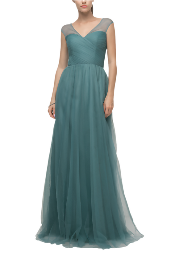 6 - la divine teal pleated bodice tulle gown