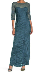 6 - js collections teal illusion column gown