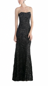 aspeed black strapless beaded gown