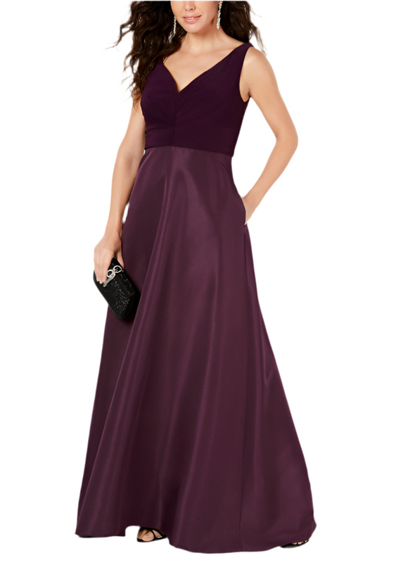 10 - adrianna papell purple taffeta gown