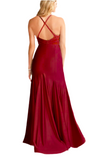 5 - blondie nites red stretch satin mermaid gown