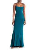 11 - jump apparel green lace-up fitted gown