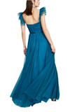 3 - city studio teal ruched tulle gown