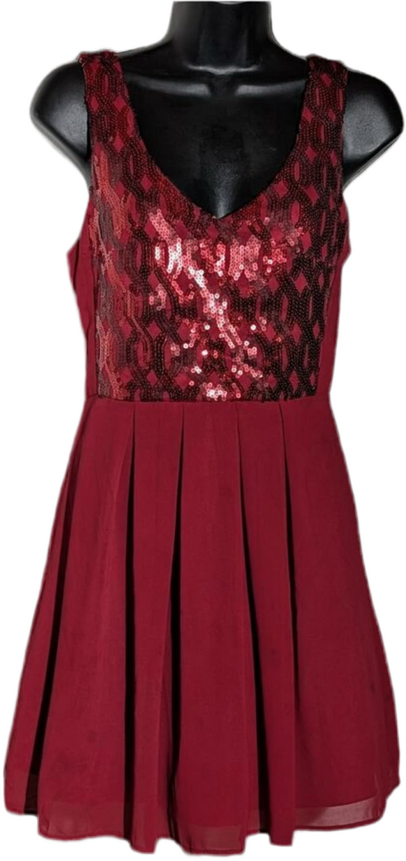 7 - my michelle red sequined bodice dress