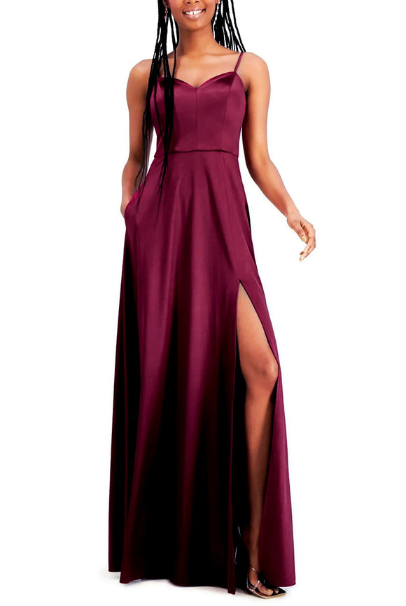 11 - city studio burgundy satin gown