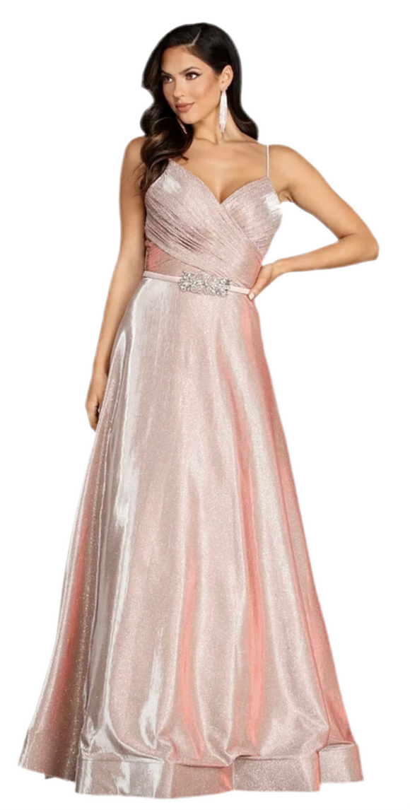 glamour by terani couture pink glitter ball gown