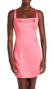XS - aqua pink satin mini dress