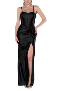 0 - ssb black satin corset gown