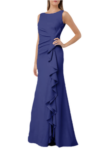 10 - carmen marc valvo blue cascading ruffle gown