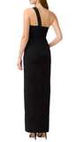12 - liv foster black one shoulder small cutout gown