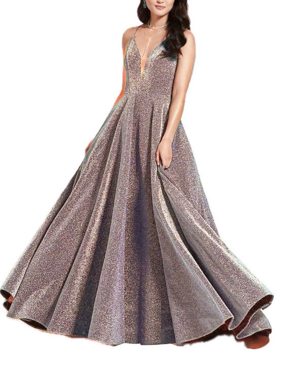 5 - b. darlin purple champagne glitter gown