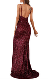 14 - ssb burgundy sequin gown