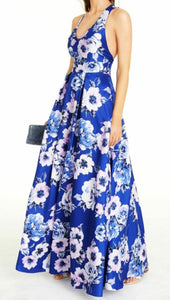 7 - city studio royal blue floral gown with bow