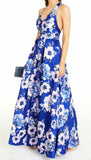 7 - city studio royal blue floral gown with bow