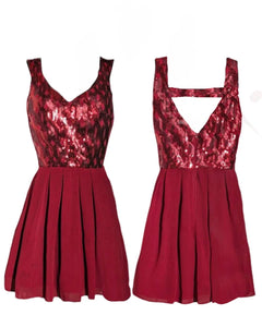 7 - my michelle red sequined bodice dress