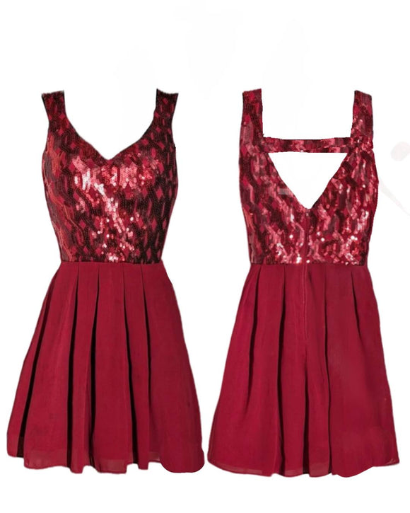 7 - my michelle red sequined bodice dress