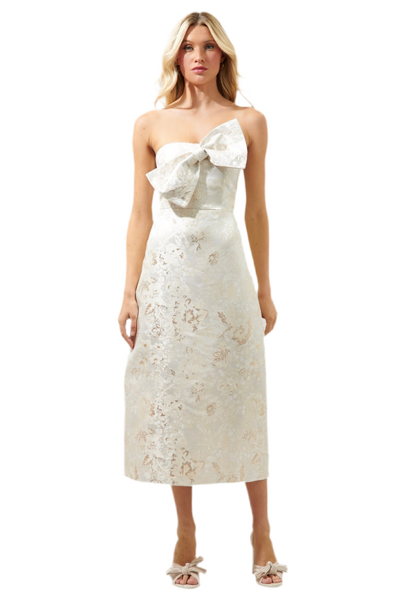 M - sugarlips lola jacquard midi dress with bow