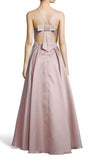 6 - xscape dusty pink mikado ball gown with bow