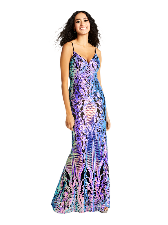 3 - city studio multicolor sequin mermaid gown