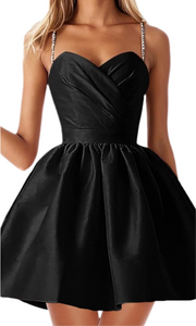 ssb black embellished strap fit & flare party dress