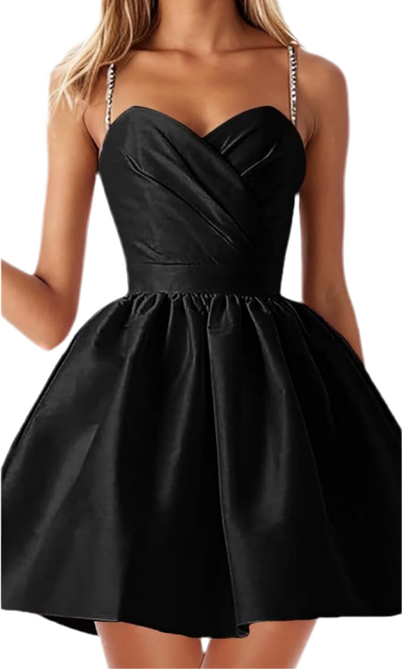 ssb black embellished strap fit & flare party dress