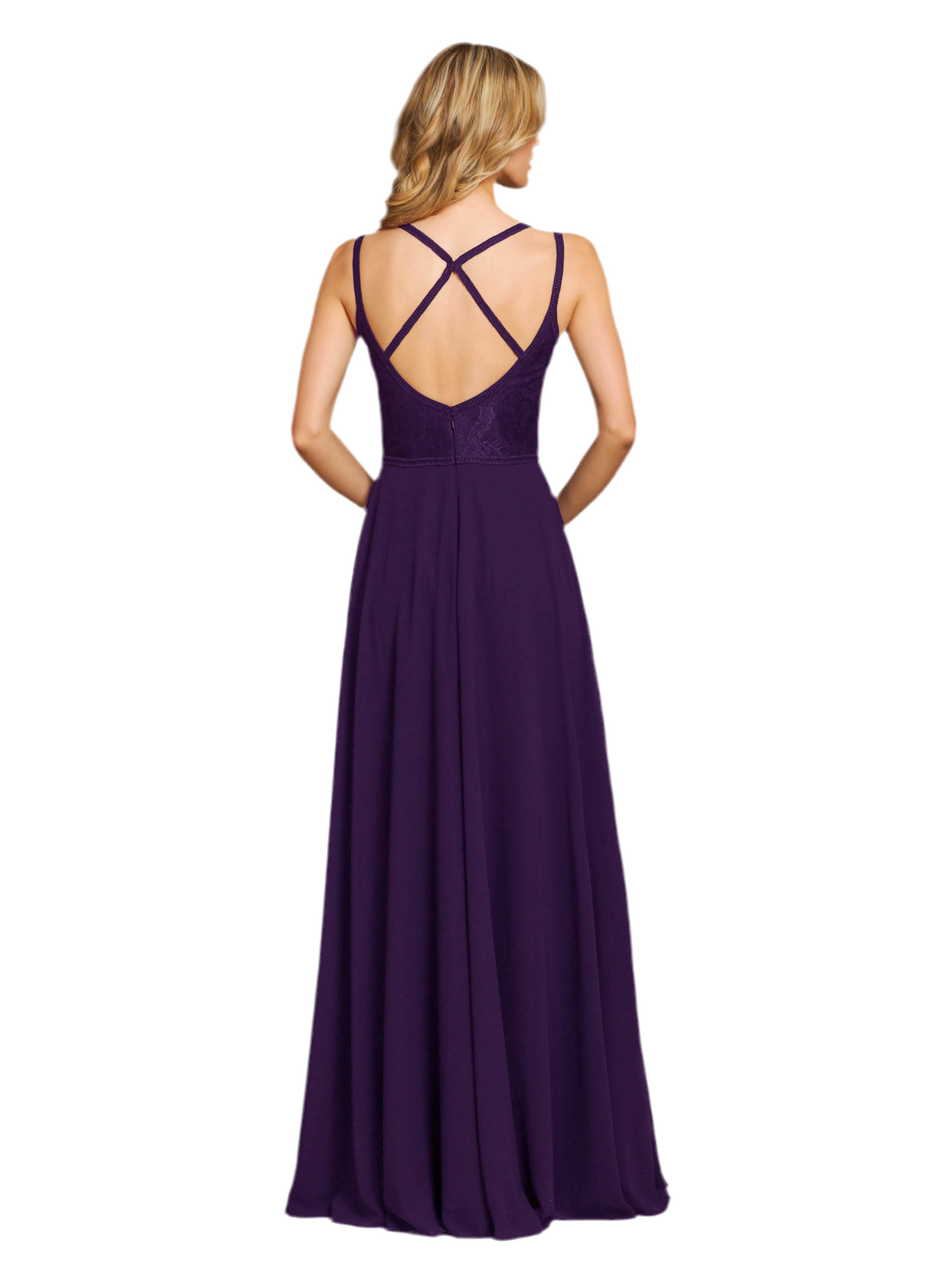 2x purple dress A Line V Neck Floor Length Purple Long Prom Dresses, V Neck High Slit Eip Collection
