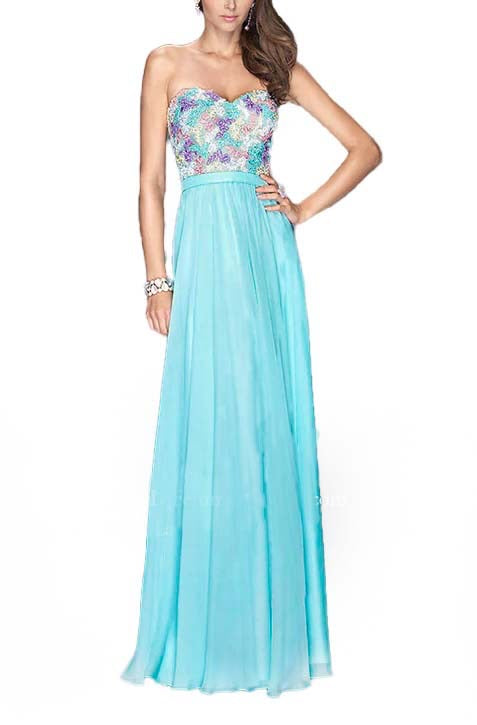 00 - la femme mint strapless flower gown