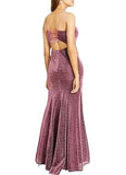 13 - crystal doll purple glitter strappy back gown