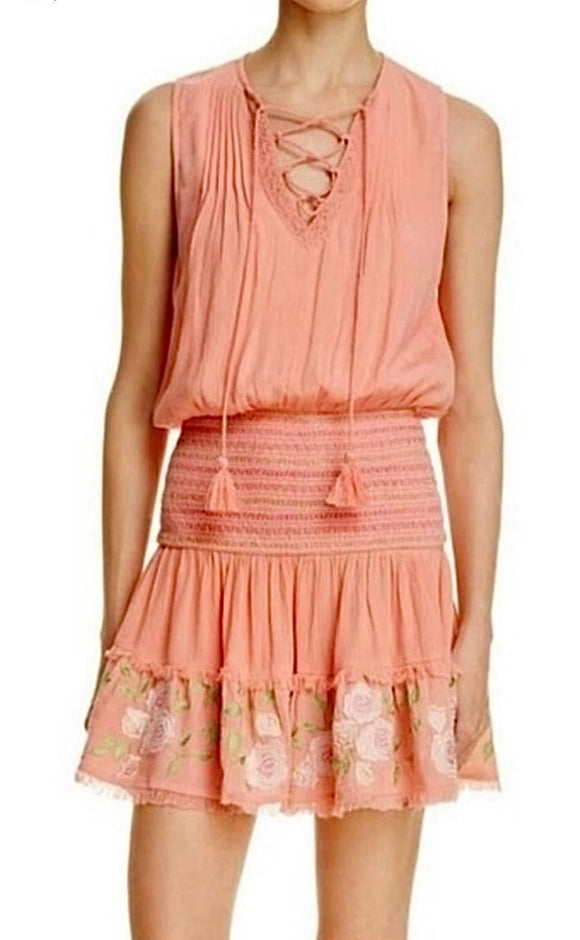M - anthropologie rahi cali coral embroidered dress