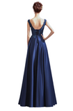 L - ssb blue lace matte satin ball gown with corset back