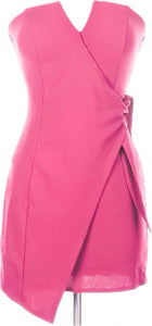 XL - 4SI3NNA pink strapless side tie mini dress