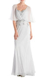 M - ssb faint silver embellished capulet gown
